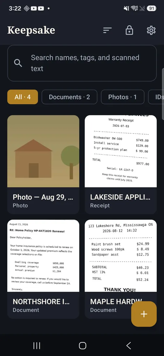 Keepsake: Private Doc Vault — Your vault, local and locked