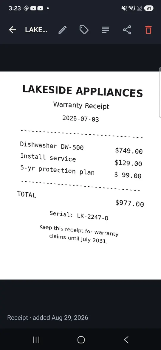 Keepsake: Private Doc Vault — Multi-page scans saved as PDF