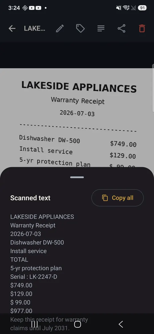 Keepsake: Private Doc Vault — The text read out of every page